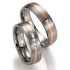 Titanium met Rosegoud Trouwring Diamant Mat Glans 2 Titanium met Roségoud Trouwring Diamant Mat Glans