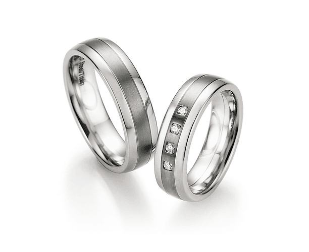 Titanium Edelstaal Trouwringen Diamant 06020 3 Titanium Edelstaal Trouwringen Diamant 06020