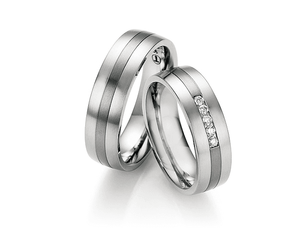Titanium Edelstaal Trouwringen Diamant 06090 3 Titanium Edelstaal Trouwringen Diamant 06090