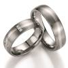 Titanium met Witgoud Trouwring Diamant Mat Golvend