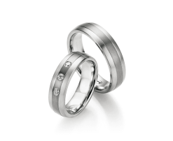 Titanium Edelstaal Trouwringen Diamant 06030