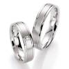 Zilveren Trouwringen met Diamant Half Mat