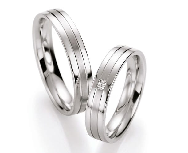 Zilveren Trouwringen Diamant STR002 3 Zilveren Trouwringen Diamant STR002