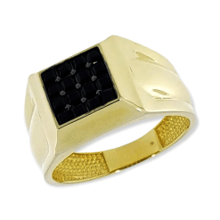 Gouden Ring Heren Zirkonia 14 karaats