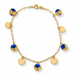 Gouden Boze Oog Armband 14 karaats