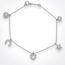 Witgouden Bedelarmband Zirkonia 14 karaats