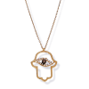 Rosegouden Ketting Hand van Fatima Hanger Zirkonia 14 karaats