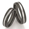 zwarte trouwring witgoud diamant