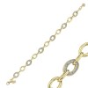 Gouden Paperclip Schakelarmband zirkonia 14 karaats