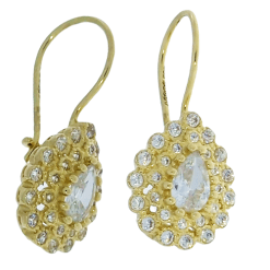 Gouden Oorhanger 24.5 mm 11.4 mm Druppel 14 karaats