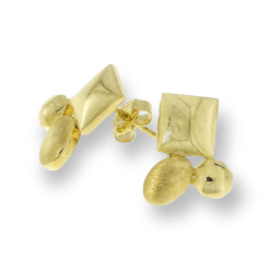 Gouden Steker Oorbel 13.5 mm 11 mm 14 karaats