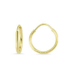 Gouden Oorringen Glans Ronde Buis 14 mm 1.3 mm 14 karaats