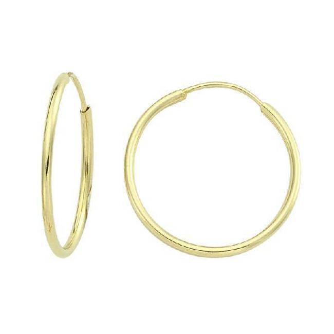 Gouden Oorringen Glans Ronde Buis 21 mm 1.4 mm 14 karaats 3 Gouden Oorringen Glans Ronde Buis 21 mm 1.4 mm 14 karaats