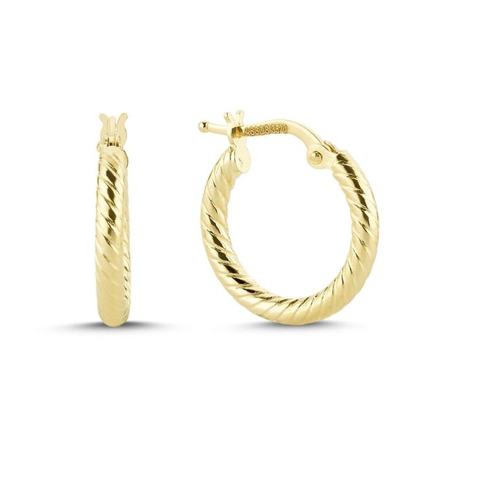 Gouden Oorringen Ronde Buis 17 mm 2.2 mm 14 karaats 3 Gouden Oorringen Ronde Buis 17 mm 2.2 mm 14 karaats