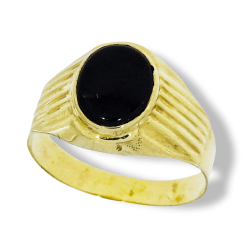 Gouden Zegelring Onyx 14 karaats