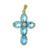 Gouden Kruis Hanger 54 mm 30 mm Topaas 14 karaats