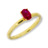 Gouden damesring rood zirkonia 14 karaats