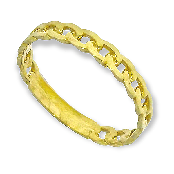 Gouden Damesring Schakel 14 Karaats 3 Gouden Damesring Schakel 14 Karaats