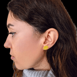 Alternative view of Gouden Mattenklopper Oorknoppen 13.7 mm 9.7 mm 14 karaats