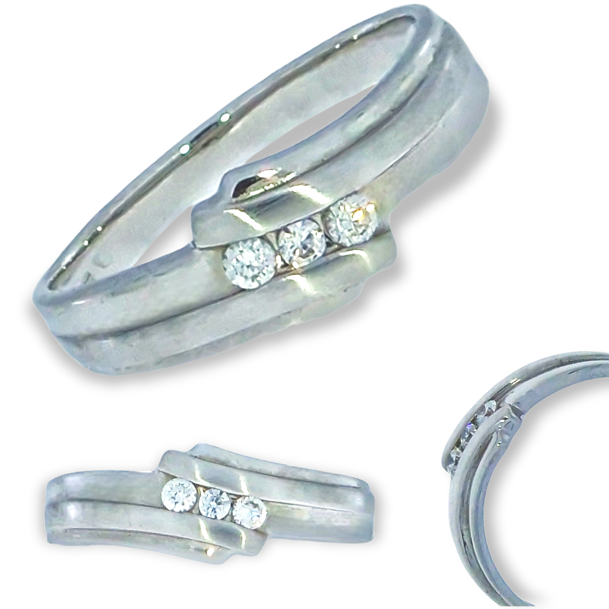 Witgouden Damesring Zirkonia 14 karaats 3 Witgouden damesring zirkonia 14 karaats