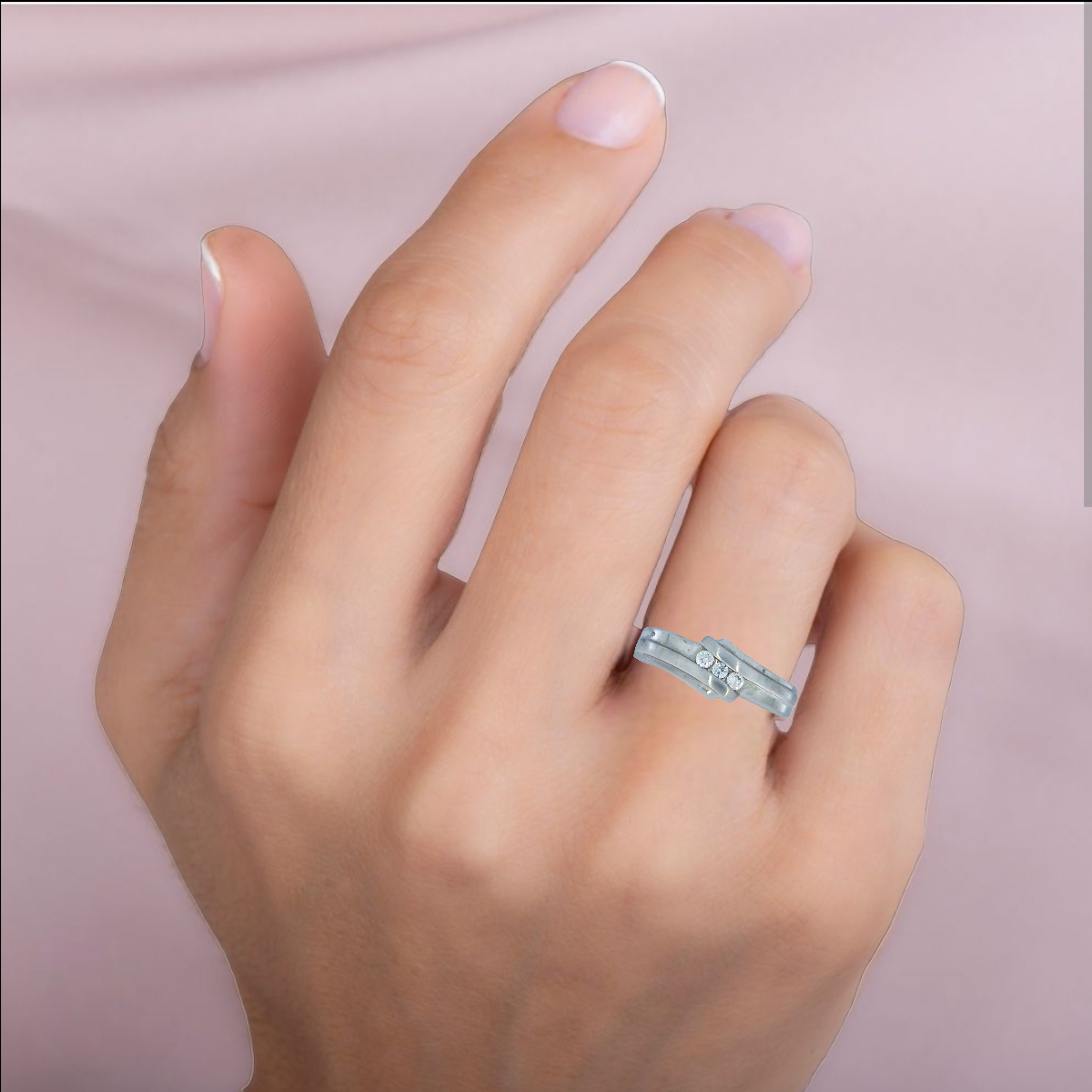 Witgouden Damesring Zirkonia 14 karaats 5 Witgouden Damesring Zirkonia 14 karaats - Afbeelding 3