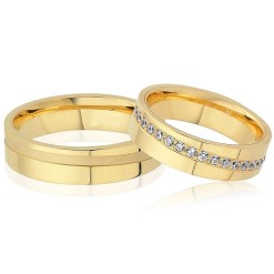 Gouden Trouwringen Zirkonia 14 karaats STRAS1395 Light