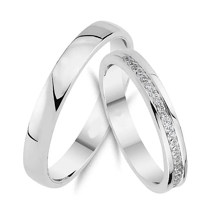 Witgouden Trouwringen Classic Zirkonia 14 karaats STRAS1517 Light 3 Witgouden Trouwringen Classic Zirkonia 14 karaats STRAS1517 Light