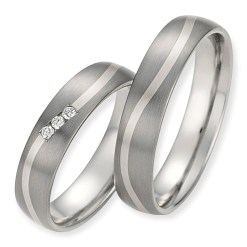 Titanium met Witgoud Trouwringen Diamant Starlight