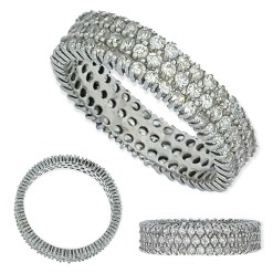 Witgouden Damesring Rondom Zirkonia 14 karaats