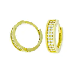Gouden Oorringen 15 mm 4.5 mm Zirkonia 14 karaats - Star juwelier