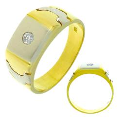 Gouden Zegelring Zirkonia 18 karaats