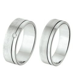 Zilveren Vriendschapsringen Diamant SJ308