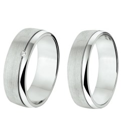 Zilveren Vriendschapsringen Diamant SJ310