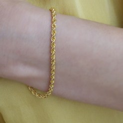 Alternative view of Gouden Koord Rope Armband 3.1 mm 20 cm 14 karaats