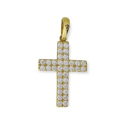 Gouden Kruis Hanger 23.5 mm 16 mm Zirkonia