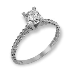 Witgouden damesring met zirkonia 14 karaats