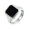 Zilveren Herenring Onyx Massief 925