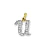 Goud Hanger Letter U 14 karaats Zirkonia