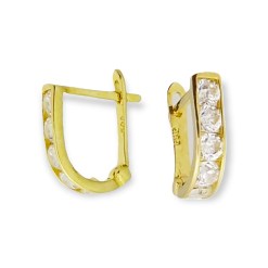 Gouden Kinder Oorbellen 10 mm 2.8 mm zirkonia 14 karaats