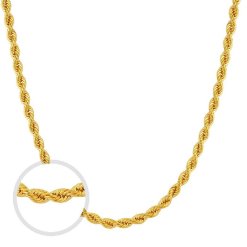 Gouden Koord Rope Ketting 2.7 mm 60 cm 14 karaats