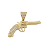 Gouden Pistool Hanger Zirkonia 14 karaat