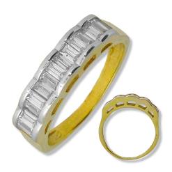 Gouden damesring zirkonia 14 karaats