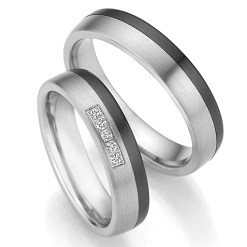 Zwarte Zirkonium Titanium Trouwringen 79-10020