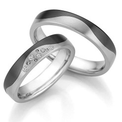 Zwarte Zirkonium Titanium Trouwringen 79-10100