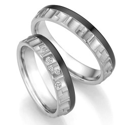 Zwarte Zirkonium Titanium Trouwringen 79-10140