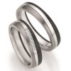 Zwarte Zirkonium Witgoud Titanium Trouwringen 14/Z20010
