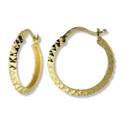 Gouden Oorringen Gediamanteerd 22 mm 3 mm 14 karaats