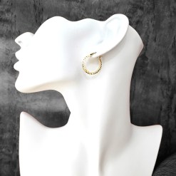 Gouden Oorringen Gediamanteerd 22 mm 3 mm 14 karaats