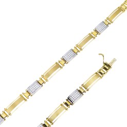 Gouden Schakelarmband Heren 20 cm 6.5 mm 14 karaats