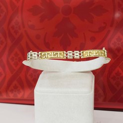 Gouden Schakelarmband Heren Griekse Tekens 20 cm 7.0 mm 14 karaats